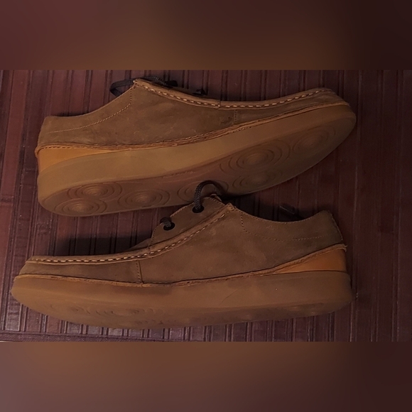 CLARKS OAKPARK ACTIVE AIR MENS TAN BROWN LEATHER LACEUP CASUAL OXFORDS SIZE 13 M main image 14